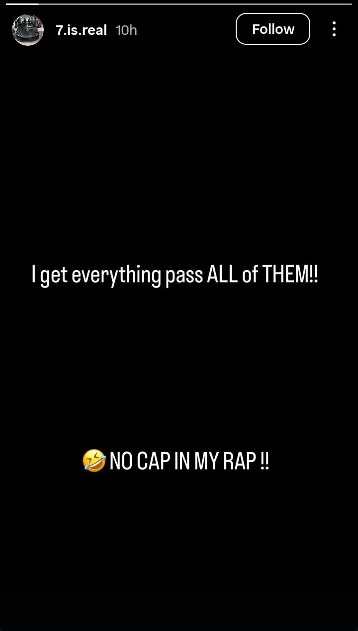 I get everything, pass all of them.” – Burna Boy throws shade 6 On his Instagram page, the Grammy singer stated that he has more than all his colleagues and bragged about being good at rap. “I get everything pass all of them!!